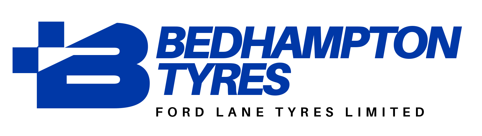 Bedhampton Tyres Brand Logo with Ford Lane Tyres Tag Line