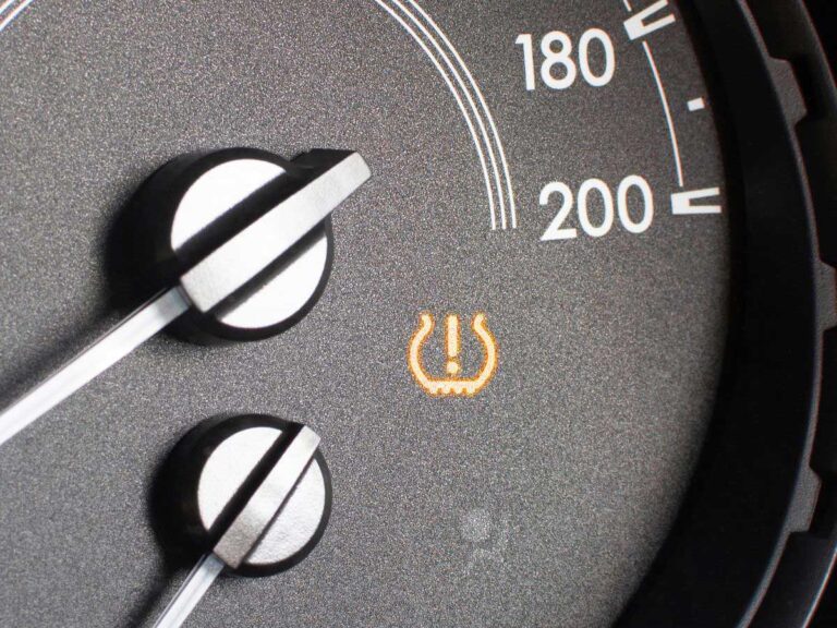 tpms warning light on a car dashboard